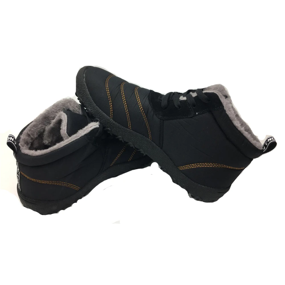 Новая модная мужская зимняя обувь однотонные зимние ботинки мужские плюшевые противоскользящие теплые водонепроницаемые лыжные Ботинки размер 37-46