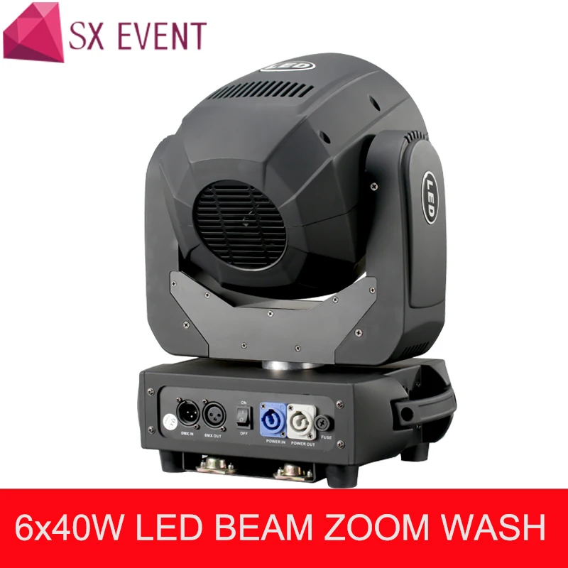 6x40 W Bee Eyes Moving Head Light RGBW 4in1 LED Wash Zoom Moving Head DMX Channel Stage Light para DJ Disco Nightclub 2PCS/lot