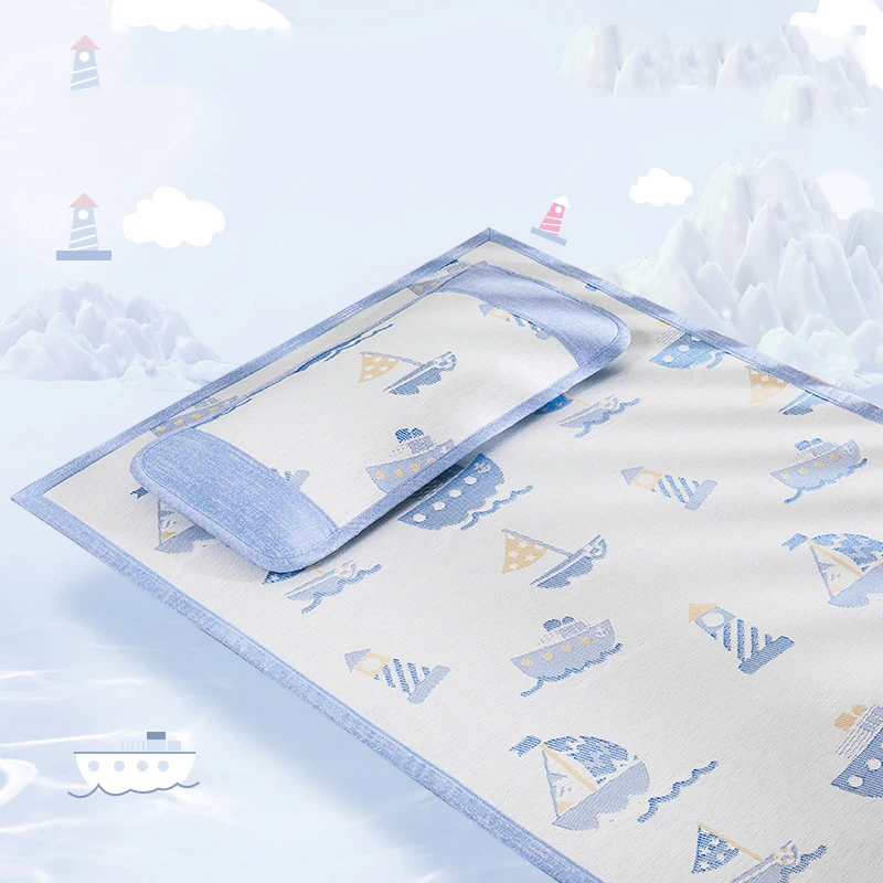 

140*70cm baby bedding set breathable bed baby mat ice silk newborn mat kid crib handcraft knitted water absorbed soft bed crib
