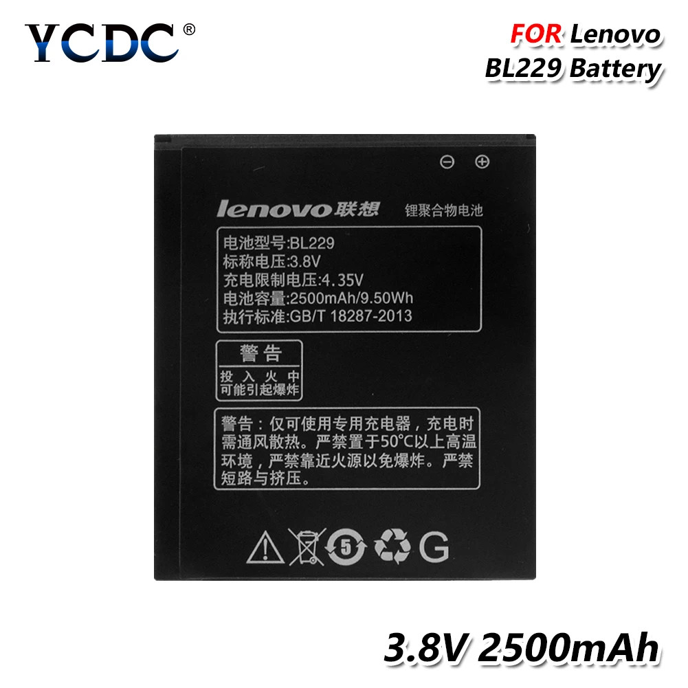 

2500mAh BL 229 BL229 Battery For Lenovo A8 A808T A808T-i A806 Mobile Phone Mobile Phone Battery Cell High Performance