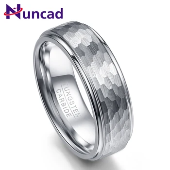 

Nuncad Hexagon Pattern Tungsten Carbide Ring Anniversary Day Gift Silver Color Engagement Wedding Rings For Husibands Full Size