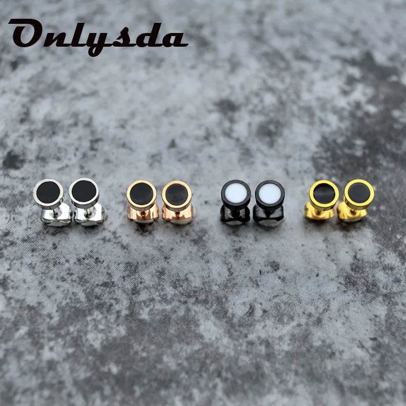 Модные черные Серебряные серьги из нержавеющей стали с волнистым узором для женщин и мужчин Штанги Гантели панк готические серьги-гвоздики ES063