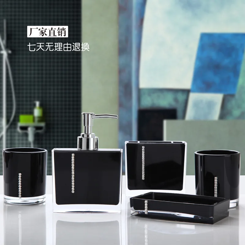 Five Piece Bathroom Suite Bathroom Wash Set Wedding Creative Wedding Gift European Acrylic Ware Five Piece Bathroom Suite Bathroom Wash Set Wedding Creative Wedding Gift European Acrylic Ware