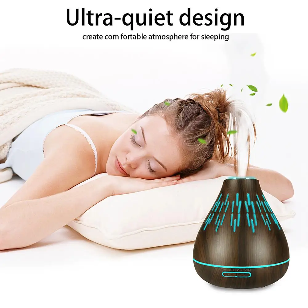 

400ML Snow Mountain Hollow Air Humidifier Air Aroma Purifier 7 Color LED Lights Electric Aromatherapy Essential Oil Diffuser
