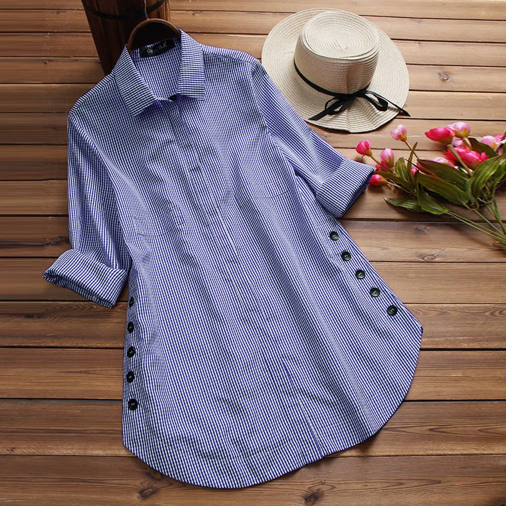 

Plus Size 5XL Womens Tops and Long Sleeve Blouses 2018 Streetwear Button V Neck Long Shirts Tunic Ladies Top Womens Clothing
