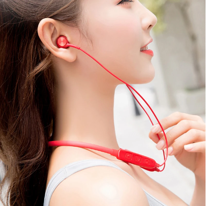 Wireless Bluetooth Earphones Bilateral stereo sports earphone Neck mounted headphones Double magnetic earbuds music earphone
