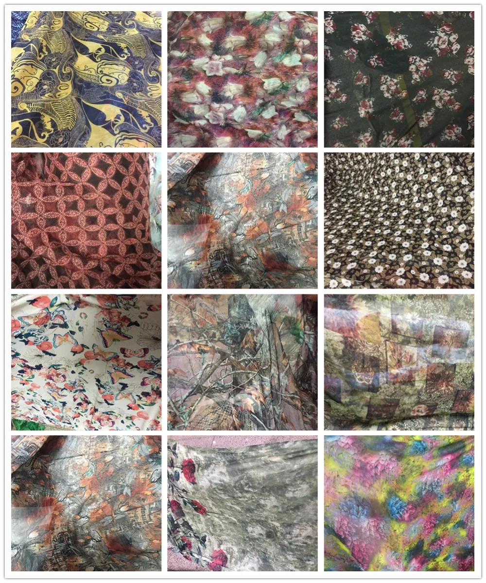 

Chiffon Printing Fabric Creative Geometric Printing Fabric in Summer Chiffon fabric Floral printed chiffon Dress fabric