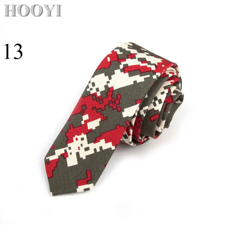 HOOYI хлопковый мужской галстук цветочный шейный платок гравата, тонкий галстук - Цвет: 5cmXMM13