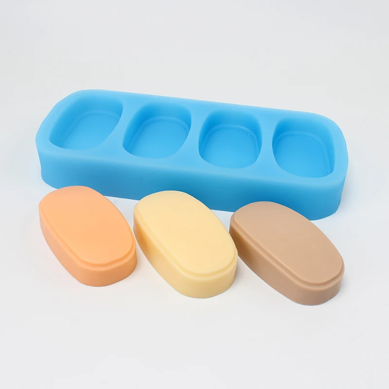 Silicone Soap Mold 4cavity Button Shape Handmade Bath Bomb Craft Resin