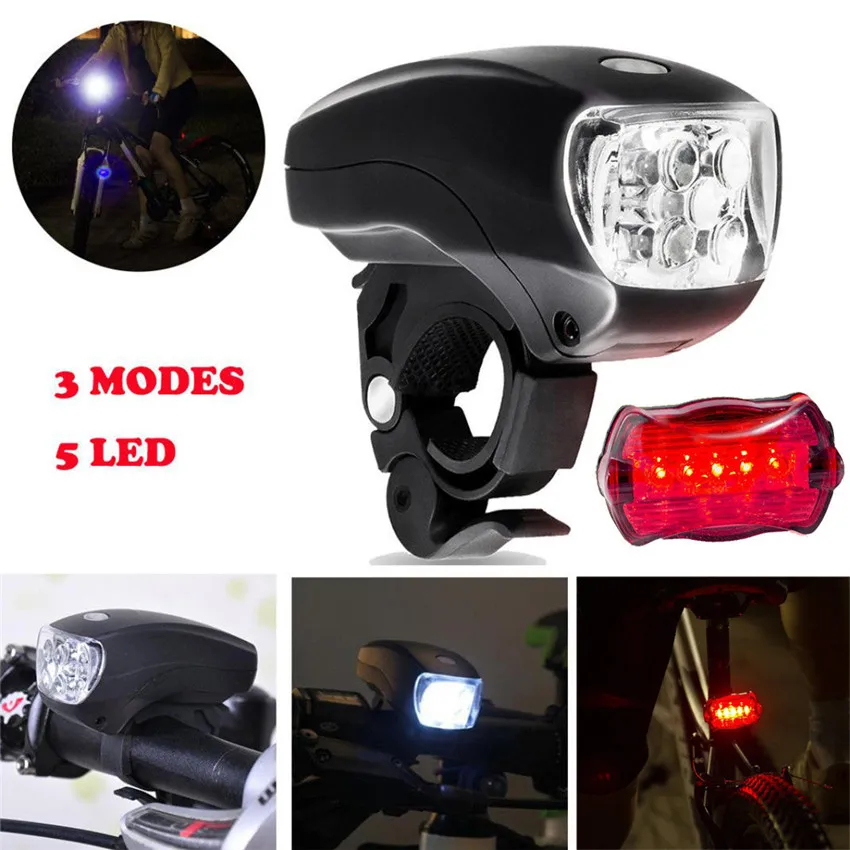 2 pcs Cycling Bike Bicycle Light Super Bright 5 LED MTB Cycling Front