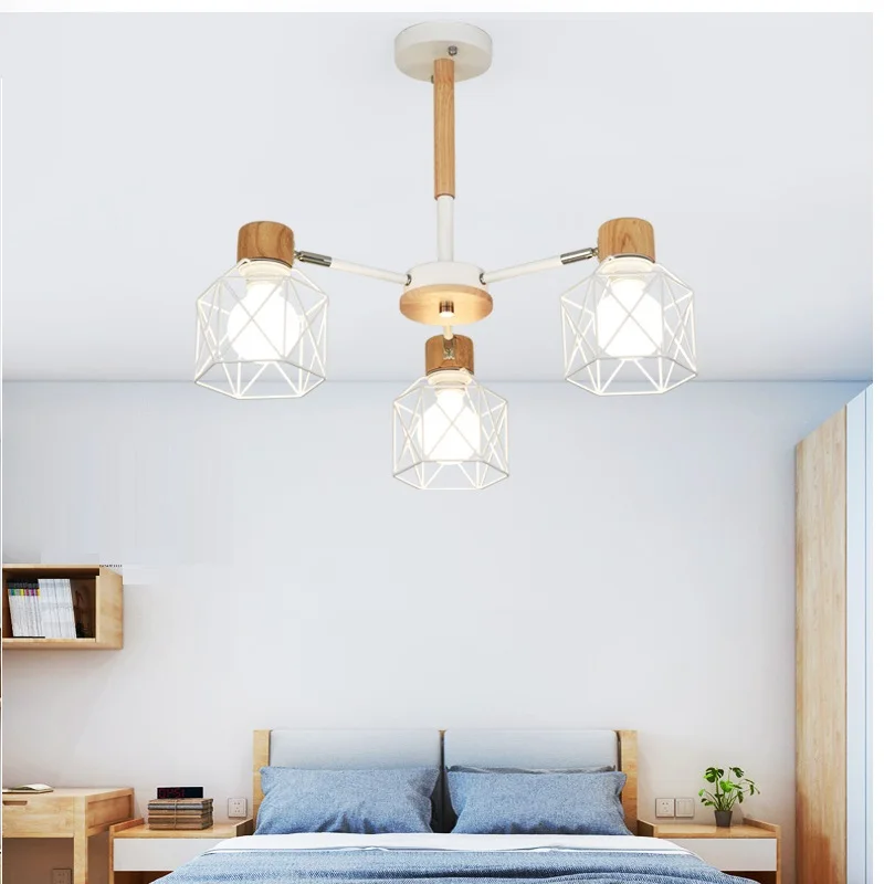 Индивидуальный скандинавский гостиной стальной потолочный светильник современный минималистичный спальня свет бар кофейня Ретро клетка освещение