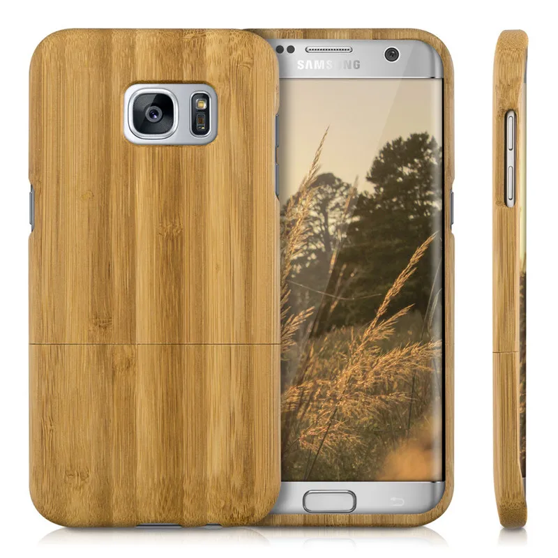 Дерево натуральным сырой Бамбук чехол для Samsung S8 PLUS S8 Примечание 5 S9 S9 плюс