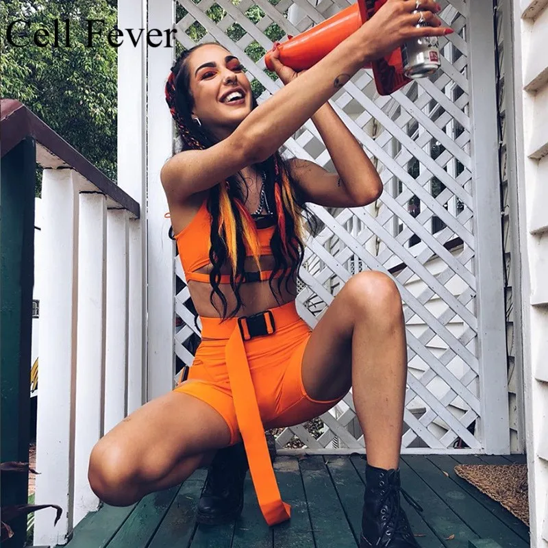 

2019 Tracksuit For Women Sexy Short Sports Suit Hollow Out Female Fitness Gym Clothing Workout 2 Piece Crop Top Tights Sportwear