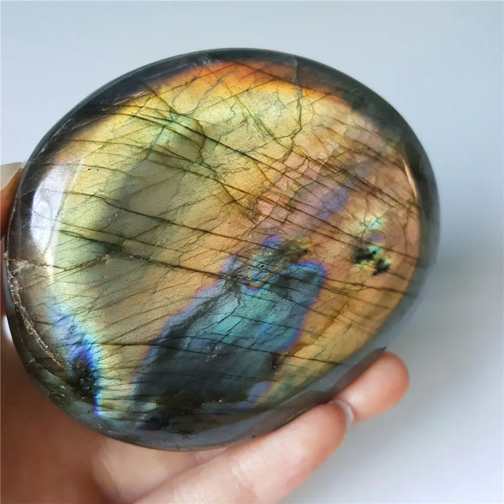 

AAA 80-300G Natural Yellow Rainbow Labradorite Crystal Healing Madagascar