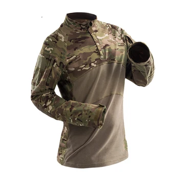 

Military Mens Camouflage Tactical T Shirt Long Sleeve Brand Cotton Breathable Combat Frog shirt Men Training Shirts S-3XL