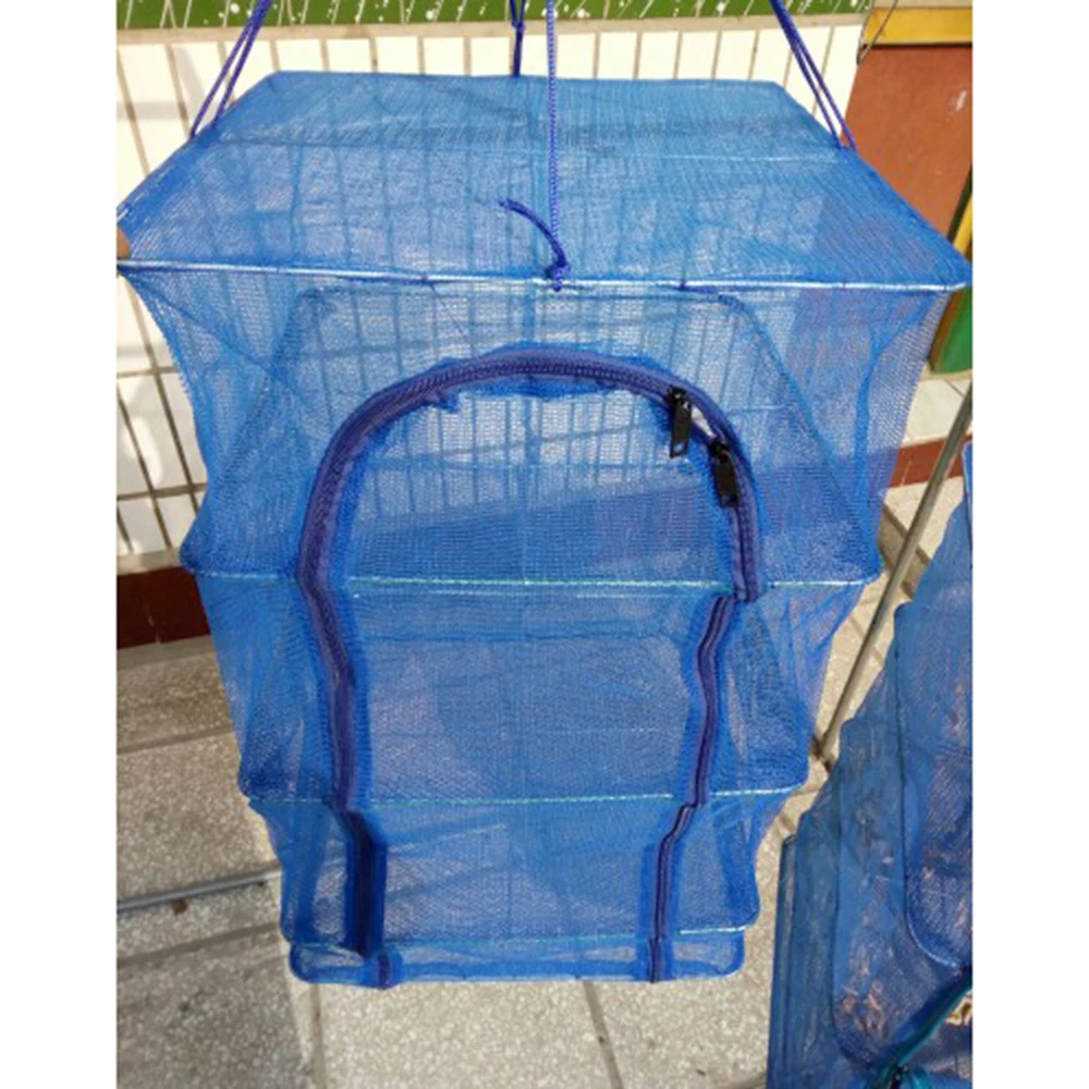 40 x 40 x 65cm 4 Layers Drying Net Fish Net Drying Rack Folding Hanging