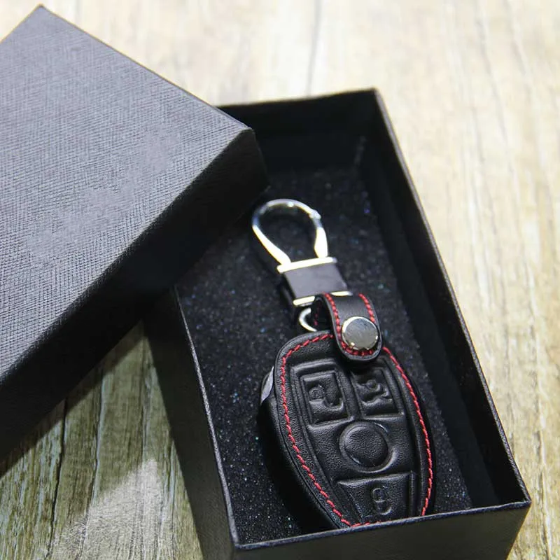Leather-Key-Cover-Case-Shell-For-Mercedes-Benz-W203-W204-W211-CLK-C180-E200-AMG-C (3)