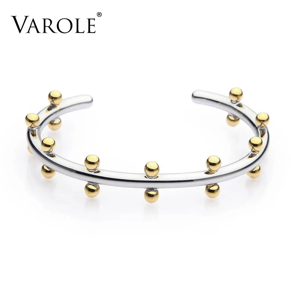 VAROLE Noeud Armband Gold Color Bracelet Manchette Bangles Metal Beads Cuff Bracelets & Bangle For Women Jewelry Pulseiras VAROLE Noeud Armband Gold Color Bracelet Manchette Bangles Metal Beads Cuff Bracelets & Bangle For Women Jewelry Pulseiras