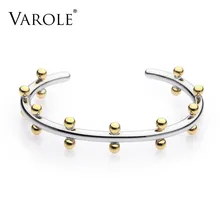 VAROLE Noeud Armband Gold Color Bracelet Manchette Bangles Metal Beads Cuff Bracelets Bangle For Women Jewelry