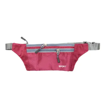 

Unisex Bum Bag Travel Handy Fanny Pack Waist Belt Zip Pouch Rose Red