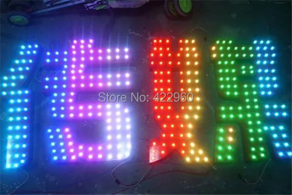 Заводская розетка из нержавеющей стали RGB пробивные слова, через отверстия буквы