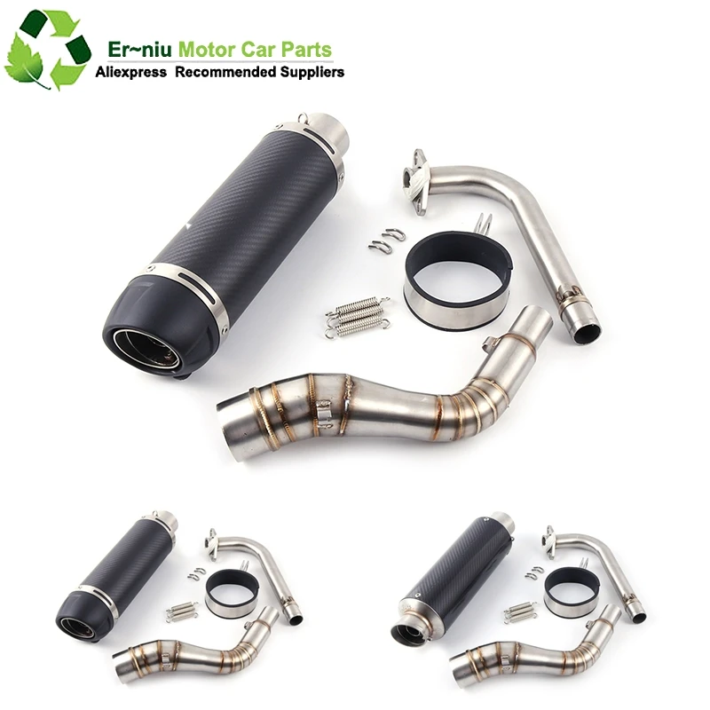 

Motorcycle Carbon Fiber Exhaust muffler + Modified Front Link pipe Full System Slip-On For YAMAHA NMAX155 NMAX 155 2015-2017