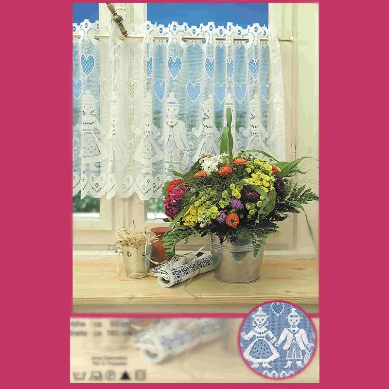 160x50 см Современный белый жаккард Вышитый цветочный кружевной короткое окно Короткая штора животный узор кофе кухня украшение для шкафа
