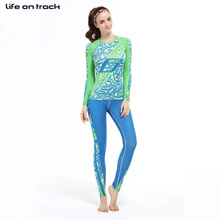 Женский спортивный комплект для фитнеса с зеленым принтом наборы для тренировок женские колготки спортивный эластичный Свитшот Велоспорт Рашгард Бодибилдинг XS-2XL