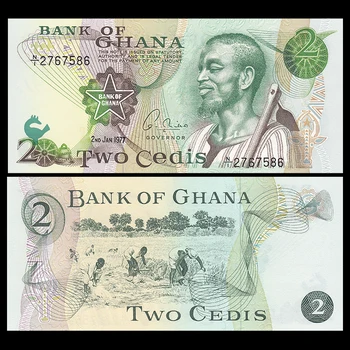

Ghana 2 Cedis, 1977, P-14c, UNC, Gift, Africa, Original