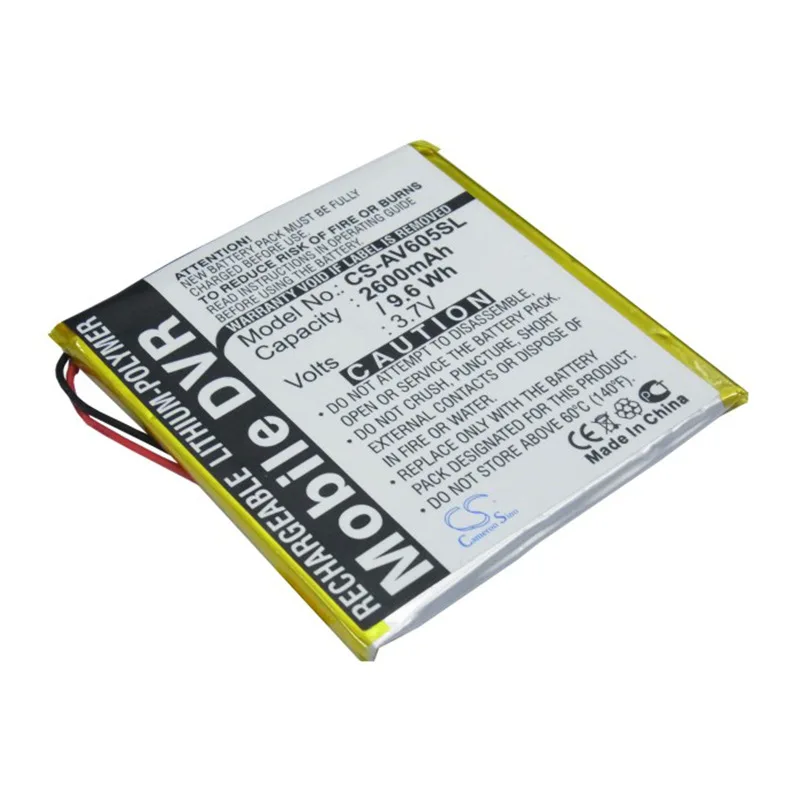 CameronSino 2600 mah bateria para Archos AV605 20 40 60GBMP3 4 Bateria