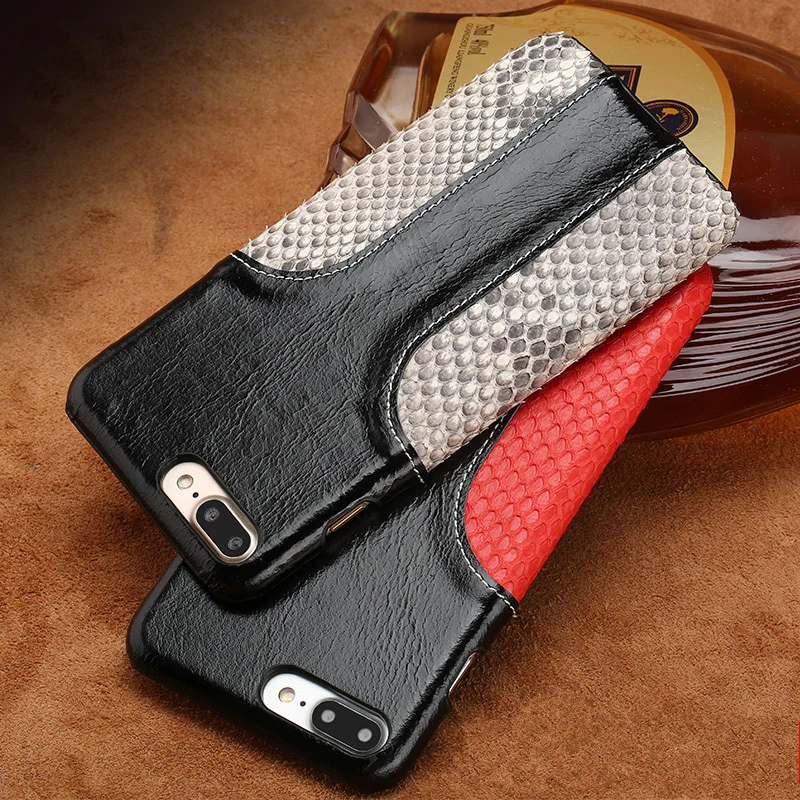 

Wangcangli phone case snake skin fight wax leather back cover for iphone X case all hand-made custom processing