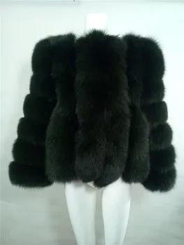 

Dark Green Fur Coat Fox Fur Jacket Patch Sheep Leather Striped Blazer Blue Fox Fur Pelts US Army Green Fur Jacket Women
