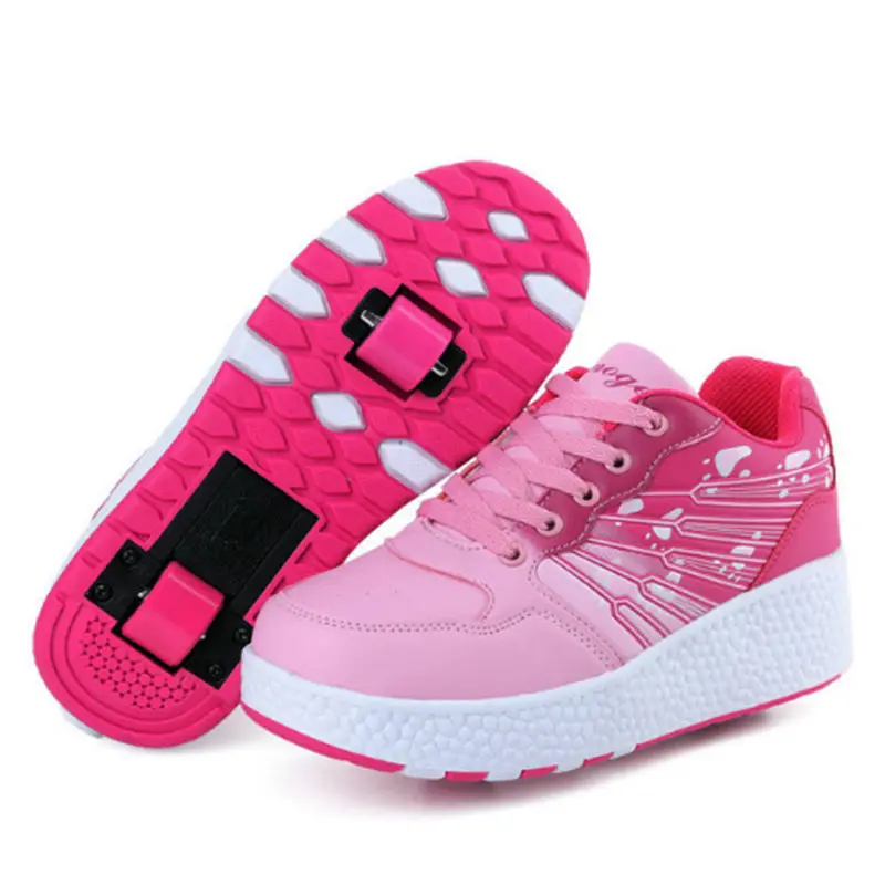 2018 heelies LED Light Sneakers with wheel Roller Skates boys shoes