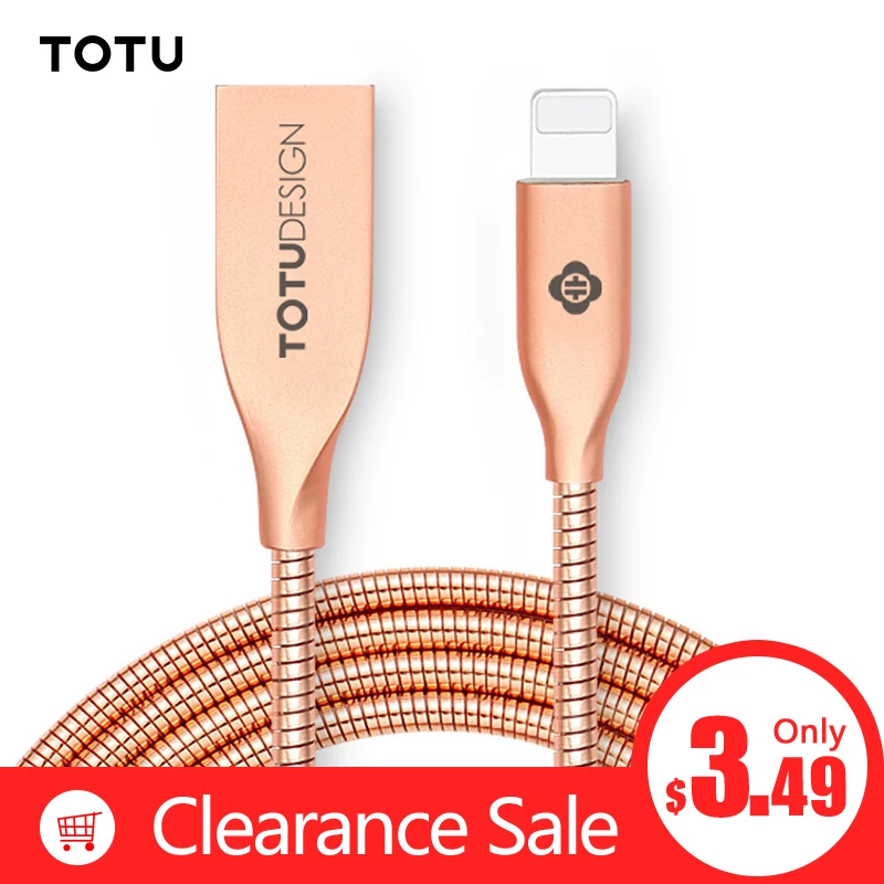 

TOTU USB Cable For iPhone Xs Max Xr X 8 7 6 6s Plus 5 5s Se iPad Fast Charging Cable Mobile Phone Charger For iPhone Data Cord