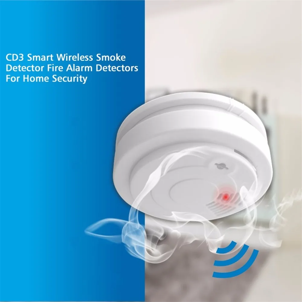 Мини Портативный CD3 Беспроводной дым Smart Alarm Системы Сигнализация Аксессуары чувствительной огонь детектор для GSM охранной сигнализации