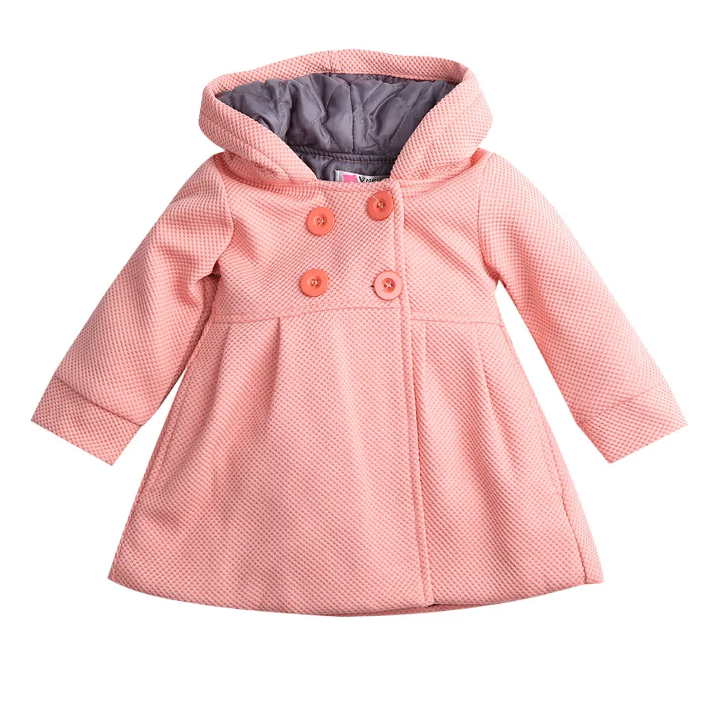Коллекция года, Модное теплое пальто с пуговица из рога капюшон для маленьких девочек на осень и зиму, верхняя одежда, куртка - Цвет: color 1