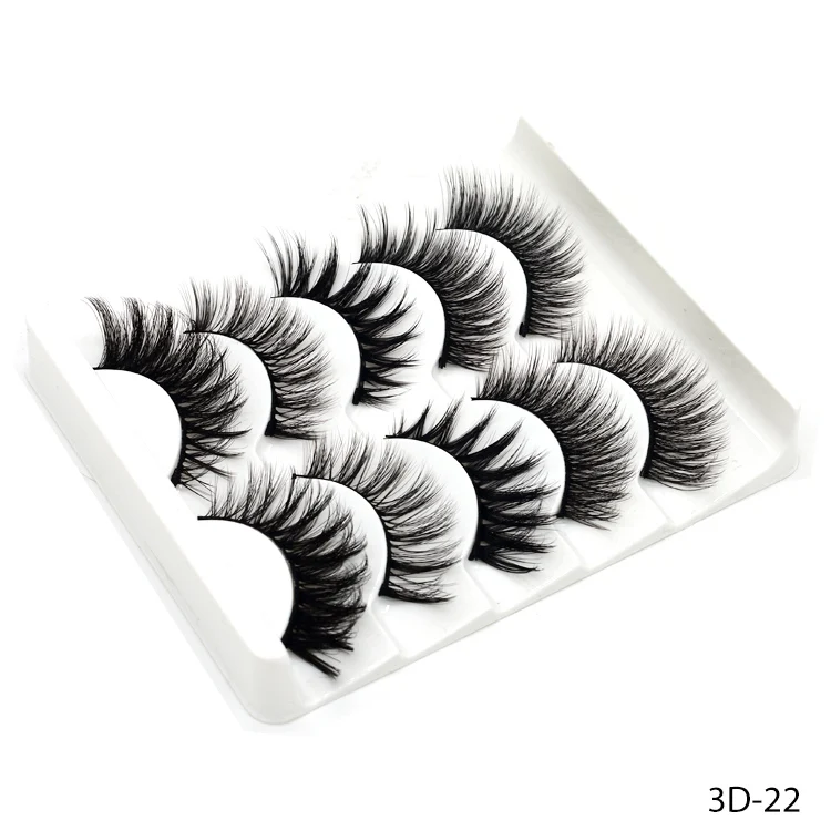 3D-22 SEXYSHEEP 5/20 пар 3D норковые накладные ресницы натуральные длинные накладные ресницы Объемные Накладные ресницы Макияж Наращивание ресниц - Цвет: 3D-22