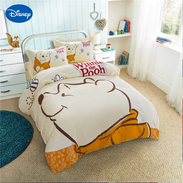 Disney Winnie The Pooh Printing Bedding Sets Kids Bedroom Decor Disney Winnie The Pooh Printing Bedding Sets Kids Bedroom Decor Satin Cotton Bedspread Single Twin Queen