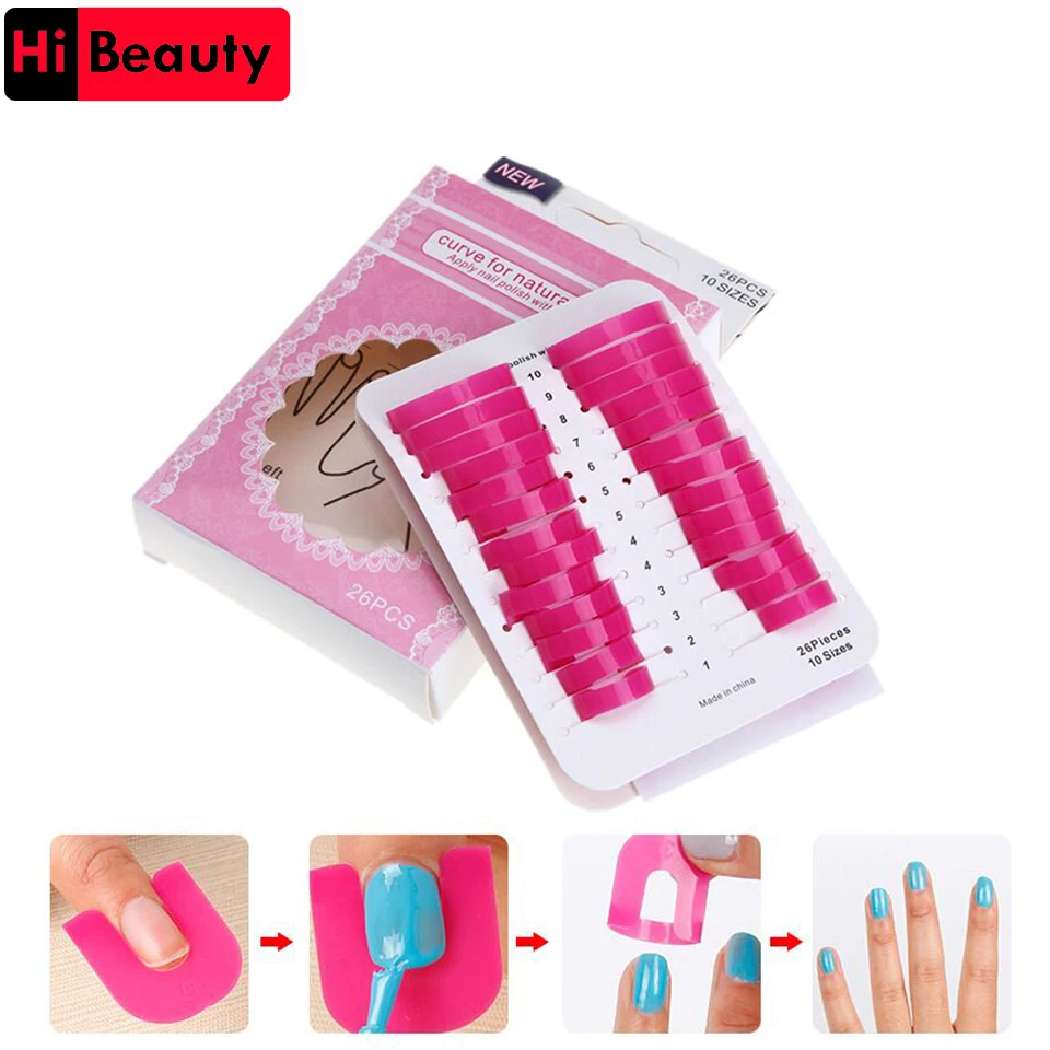 

26pcs/set Creative Nail Polish Spill-Resistant Anti Leak Shield Molds Tips Finger Cover Clip Nail Art Gel Polish Protector