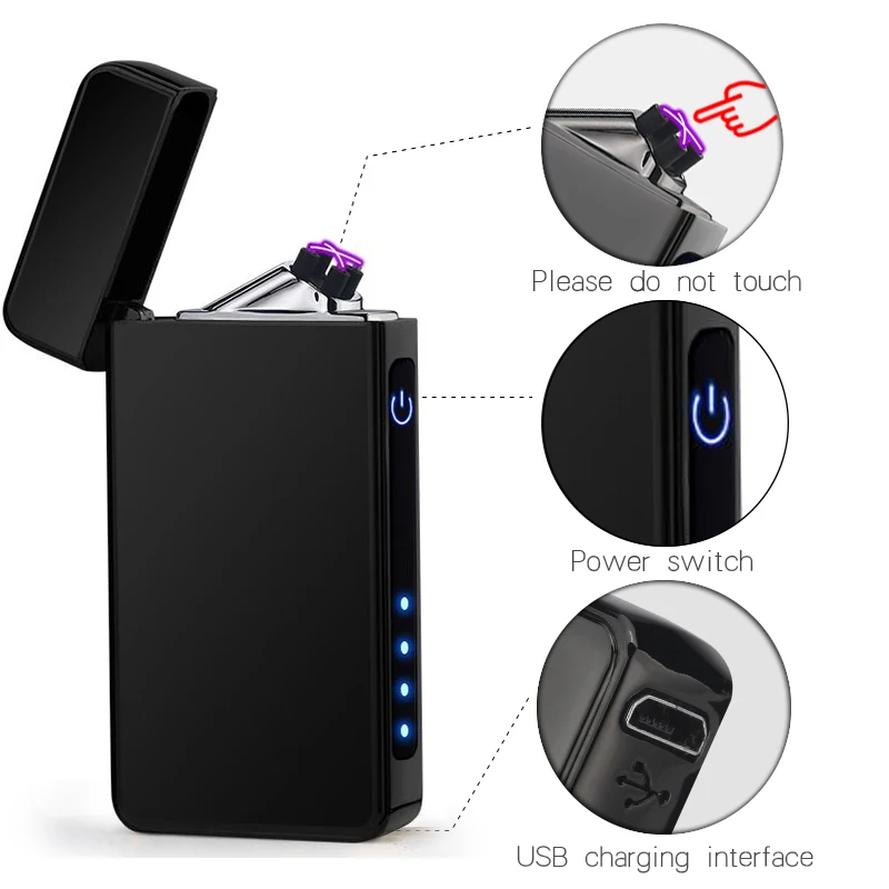 Новый дизайн Перезаряжаемые Электронная USB зажигалка сигарет ветрозащитные