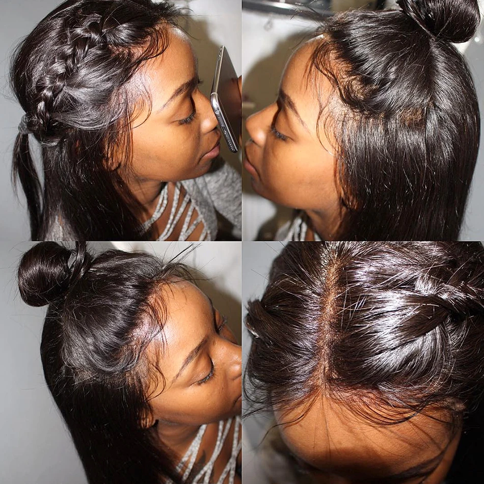 Luvin 250 плотность человеческие волосы на кружеве парики натуральные прямые бразильские волосы remy Парики для черных женщин парик на кружеве