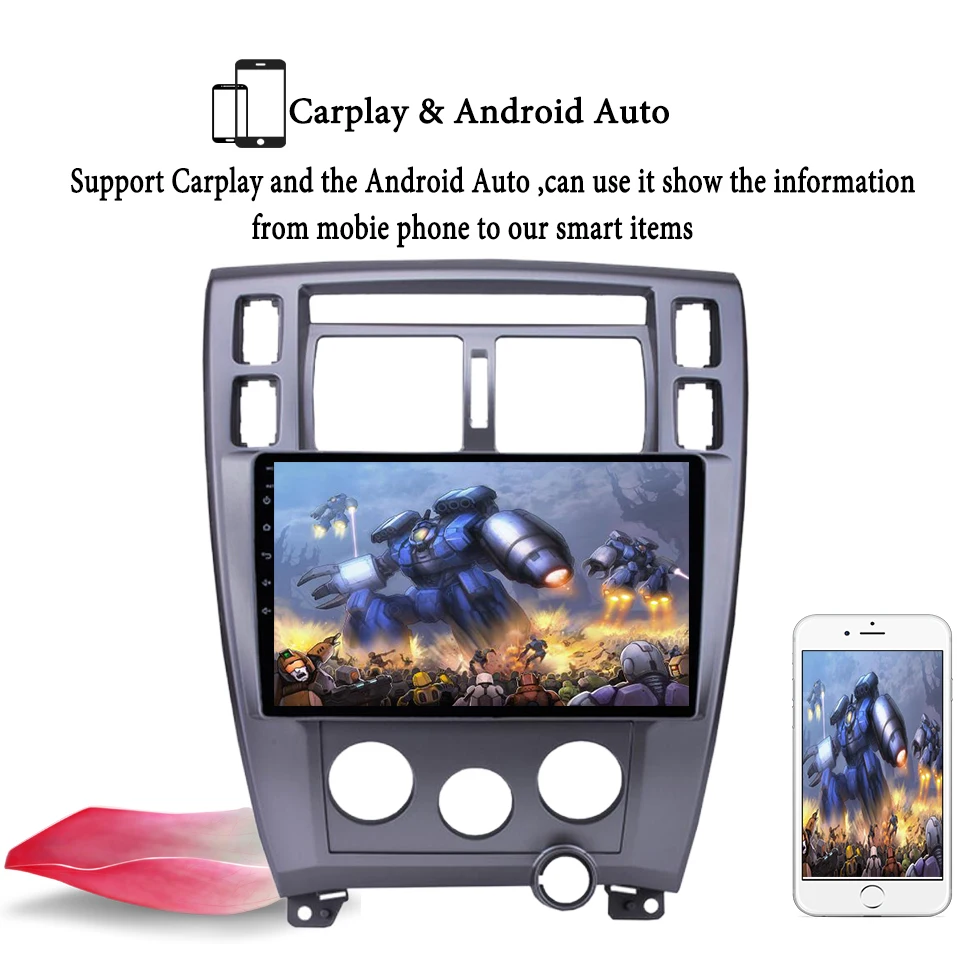 Top 10.1" Android 9.1 Car Radio GPS Navigation Multimedia Player Head Unit For Hyundai Tucson LHD 2006 -2013 Stereo Audio Carplay 6