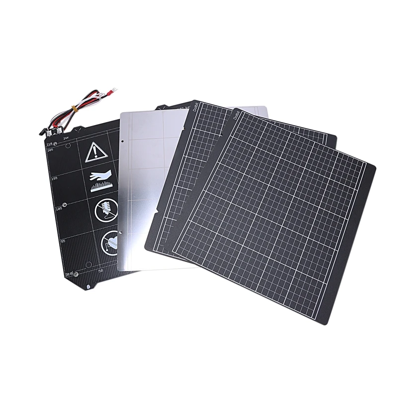 

For Clone Prusa I3 Mk3 Magnetic Heated Bed Mk52 Wiring Thermistor Kit With Magnet + Steel Sheet +2Pcs Black Sticker For Prusa