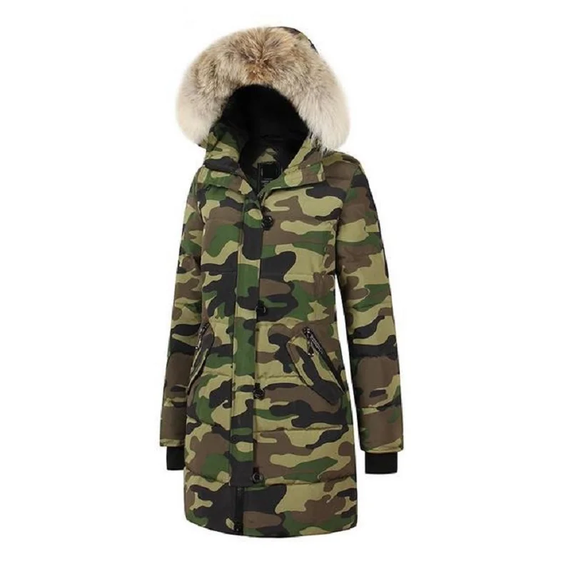 

Women's Super Warm and Thickened Windbreak Down coat Suitable for "Under-40 Degree" Outdoor Sports Long-style Down jackets