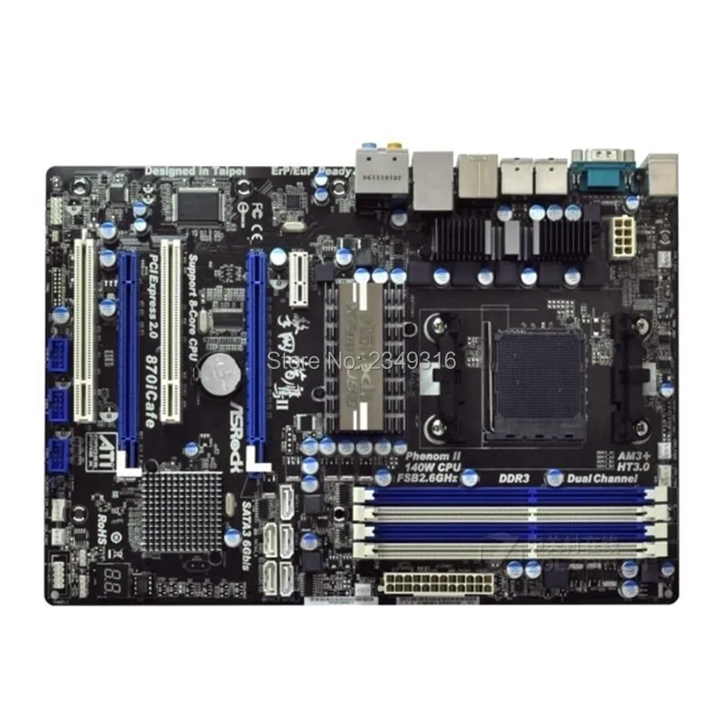 Для ASRock 870 AM3 + оригинальная б/у настольная материнская плата Socket DDR3 SATA2 USB2.0 |