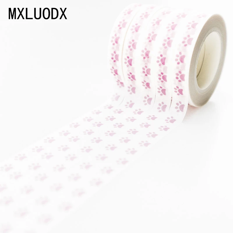 

Pink Slim Footprint Washi Tape DIY Sticky Scrapbooking Korean Office Stationery Decorative Adhesive Masking Paper Tape 1PCS/Lot