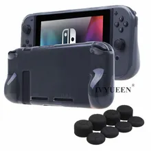 IVYUEEN мягкий прозрачный защитный чехол из ТПУ для Nintendo Switch NX консоль с 8 колпачками для большого пальца для Joy Con Thumb Stick Grip