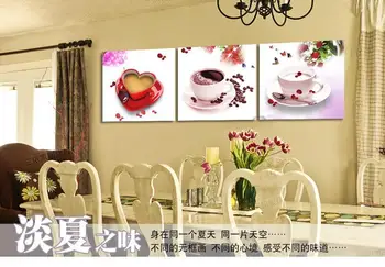 

3 Panel Modern Printed Coffee Painting Picture On Canvas Kicthen Decor Cuadros Landscape For coffee shop (No Frame)