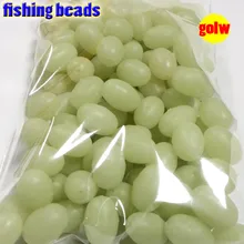 2020new grânulos de pesca luminosos de plástico fihsing brilham no escuro 2*3 3*4 ---- 12*16mm mais tamanho escolher a cor é branco