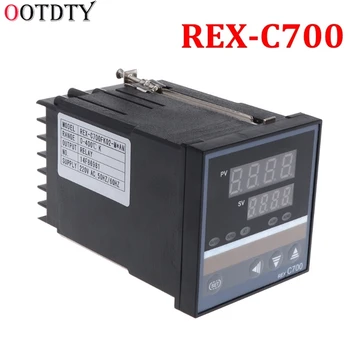 

OOTDTY AC 220V Oven Temperature Controller REX-C700 Thermocouple PT100,K Universal Input Relay Output Thermostat